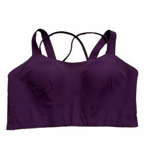 Lululemon Like a Cloud Ribbed Longline Bra *D/DD Cup (Dramatic Magenta) Size 12
